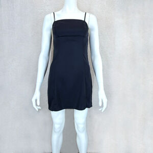Forever21 Black S Mini Dress Spaghetti Adjustable Straps Square Neck Classic 90s